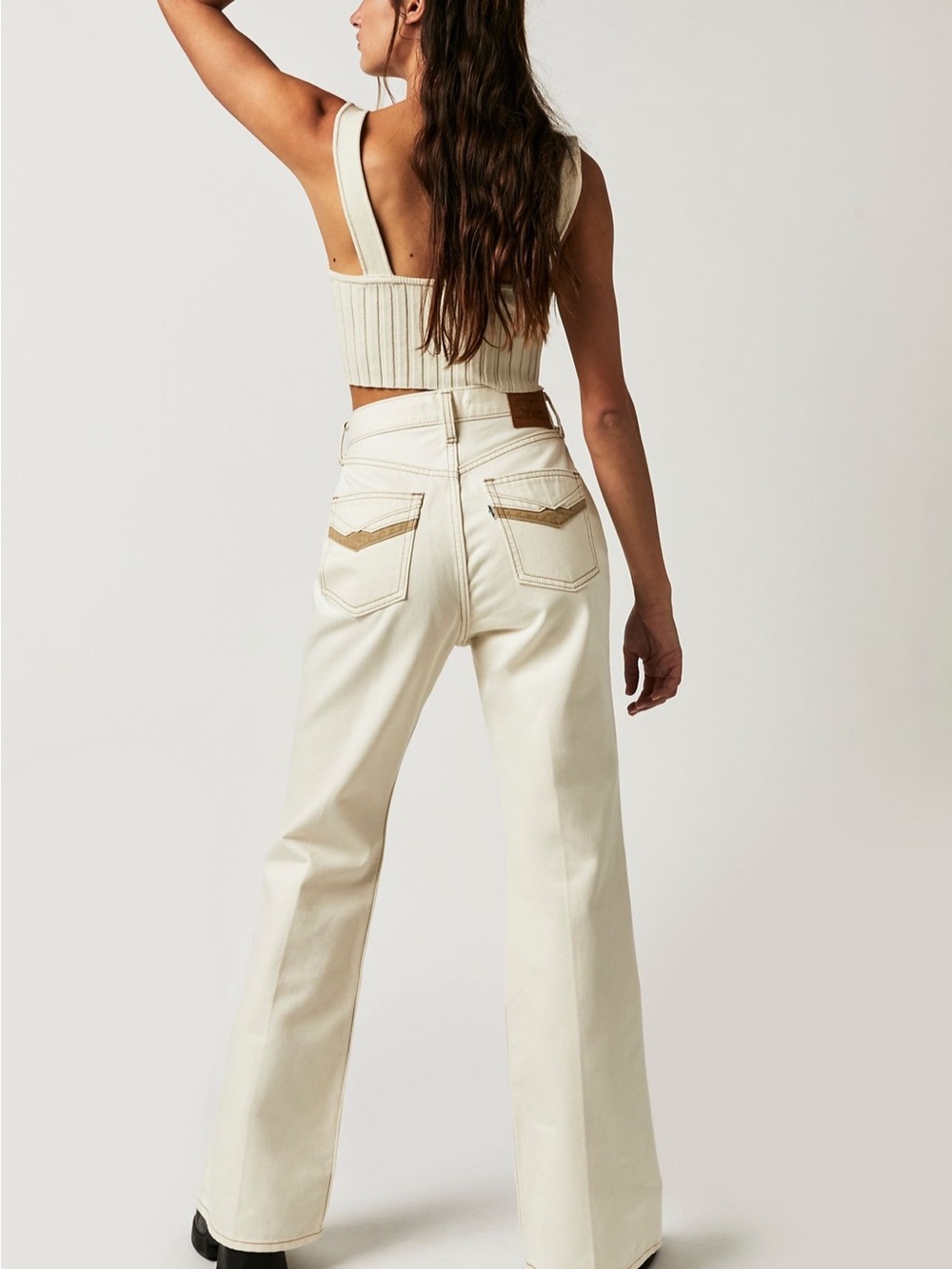 Levi’s 70s Movin on High-Rise Cream Wide-Leg Jeans